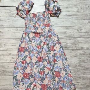 Astr Pink and Purple Midi Dress